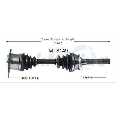 Surtrack Axle Cv Axle Shaft, Mi-8149 MI-8149